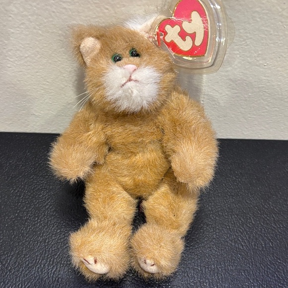 Ty Plush Cat with Brown and White Fur 1993 - Picture 1 of 5
